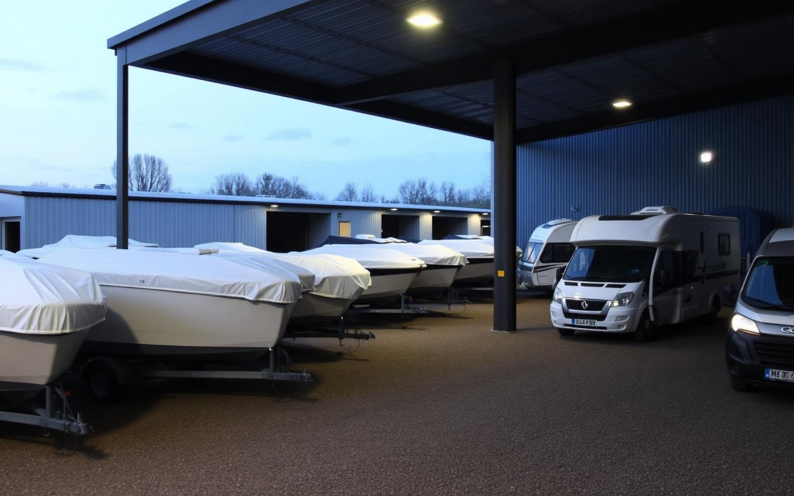 Båter, campingvogn og bobil i organisert sesonglagring